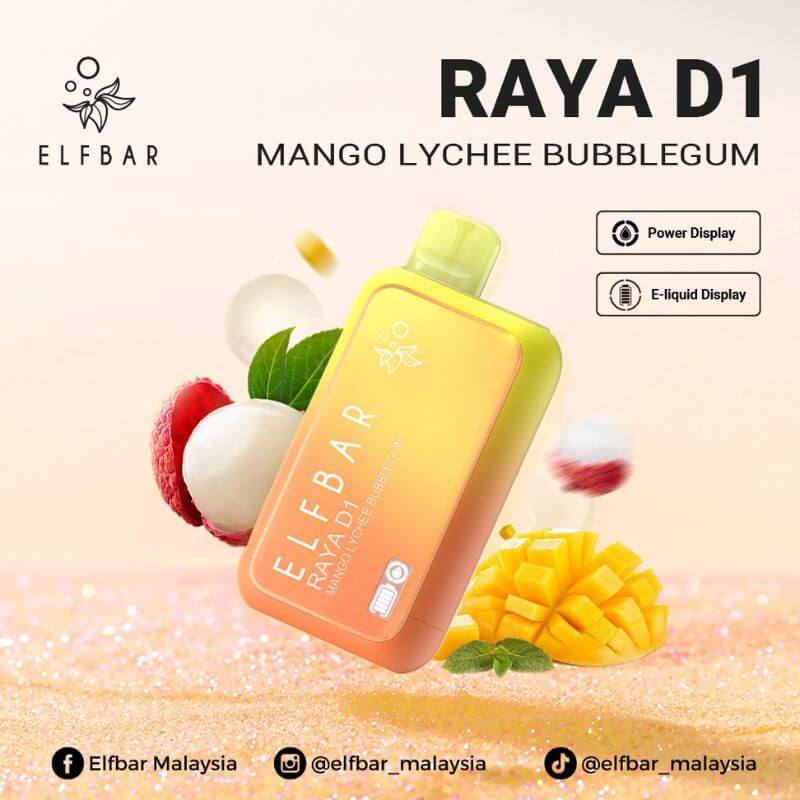 SGVape-ELFBAR-RAYA-D1-13K-MANGO-LYCHEE-BUBBLEGUM-SG-Vape-Bar