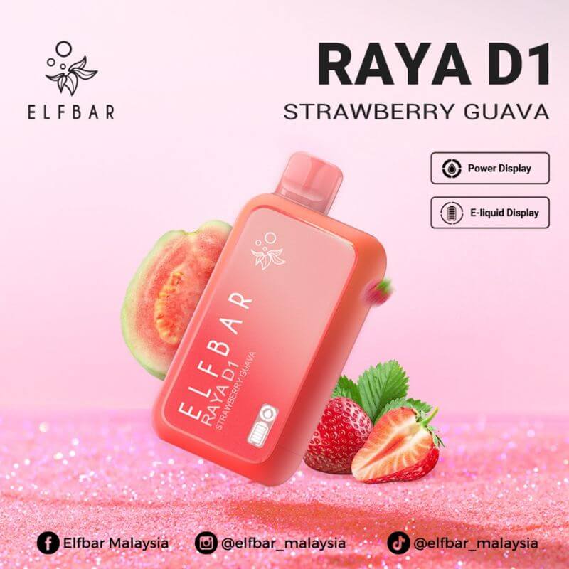 SGVape-ELFBAR-RAYA-D1-13K-STRAWBERRY-GUAVA-SG-Vape-Bar