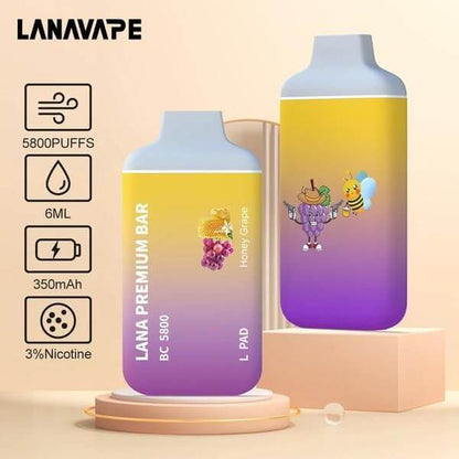 SGVape-LANA-PREMIUM-BAR-5800-PUFFS-HONEY-GRAPE-Sg-Vape-Bar