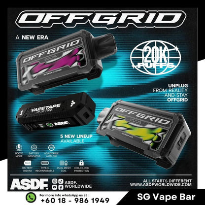 VAPETAPE OFFGRID 20,000 Puffs | SGVape VAPE BAR VAPETAPE OFFGRID 20,000 Puffs | SGVape VAPE BAR